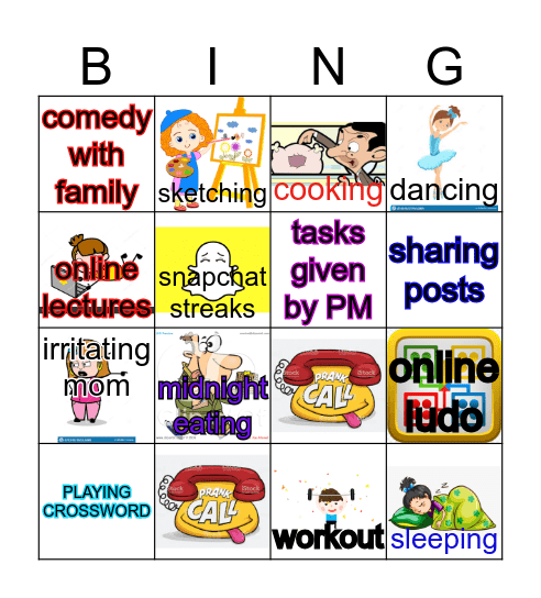 FUN IN QUARANTINE Bingo Card
