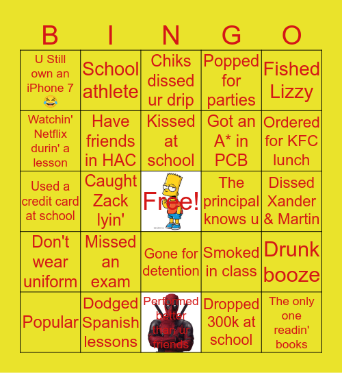 BSK 🍻🏌️💥 Bingo Card