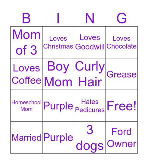 Karrington Bingo Card