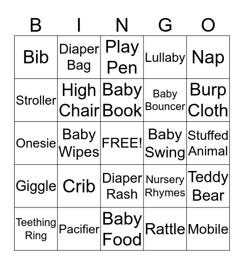 Baby Stafford Bingo Card