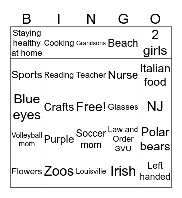 Mush Bingo Card