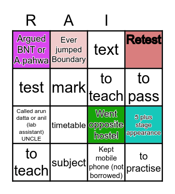 dahiyasahill Bingo Card