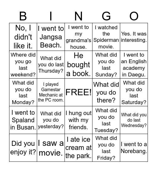 Chapter 6: How Do I Get to the Palace? Bingo Card