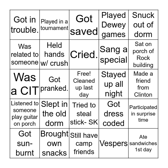 Formosa Bingo Card