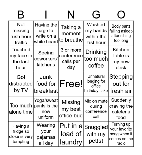 Team Brooks Bingo Card