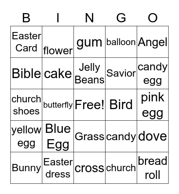 Anderson Easter Bingo Card