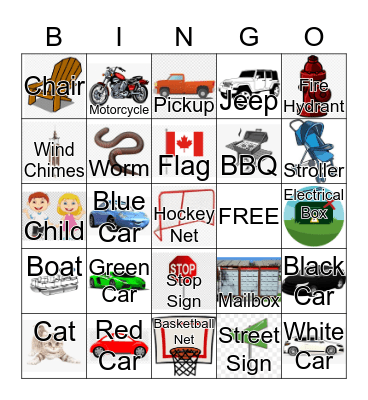 Neighbourhood Bingo Card