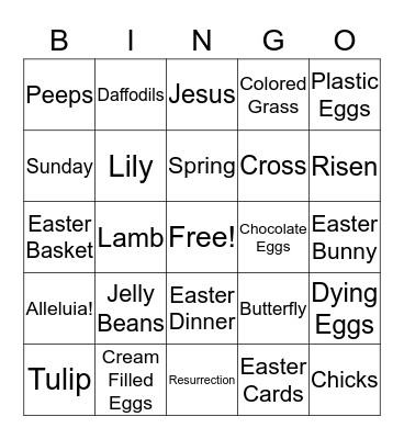 Easter Bingo Card