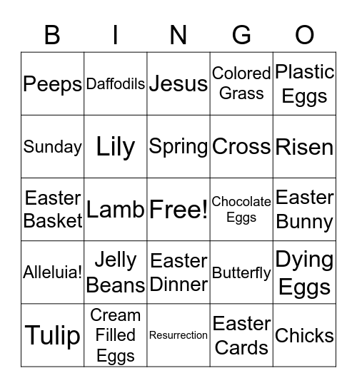 Easter Bingo Card