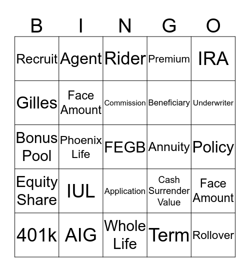 Team Visual Bingo Card