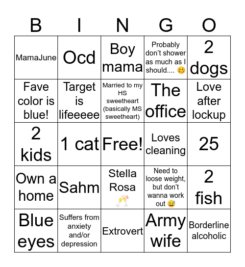 Jacquline Bingo Card
