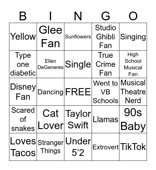 How Similar Are You to Julia? Bingo Card