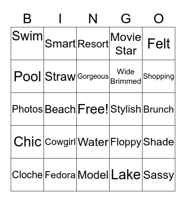 Hat Bingo Card