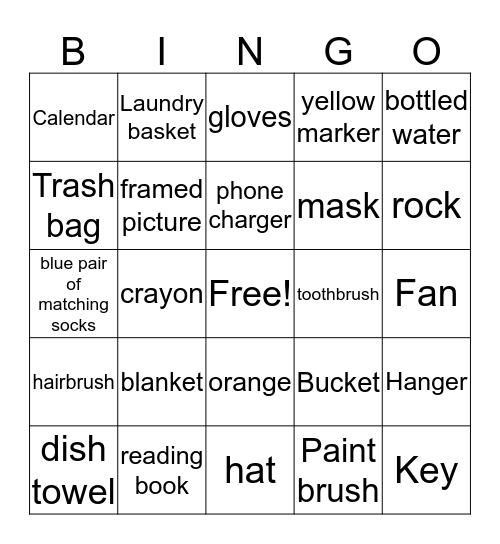 Anderson Household Bingo Card