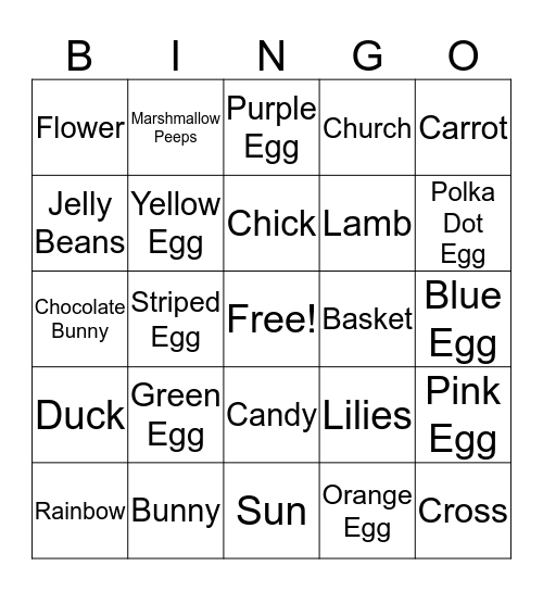 Matson Easter Bingo Card