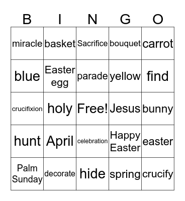 Easter bongo Bingo Card