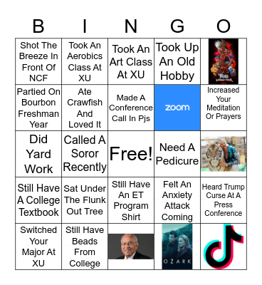 ET Zoom Meet Up Bingo Card