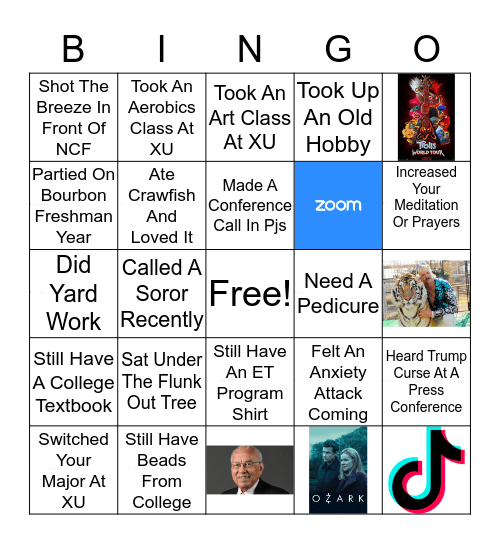 ET Zoom Meet Up Bingo Card