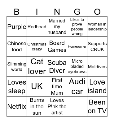 How Similar Are You to Carrie? Bingo Card