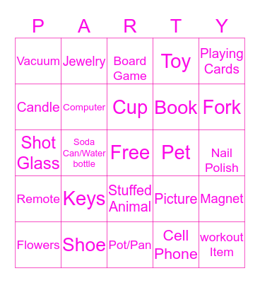 Parties By Bellas Scavenger Bingo Card