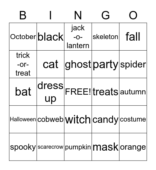 Halloween Bingo Card