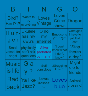 Kaida Bingo Card