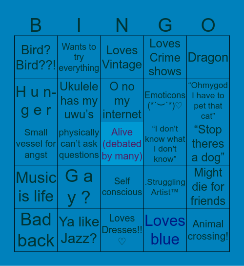 Kaida Bingo Card