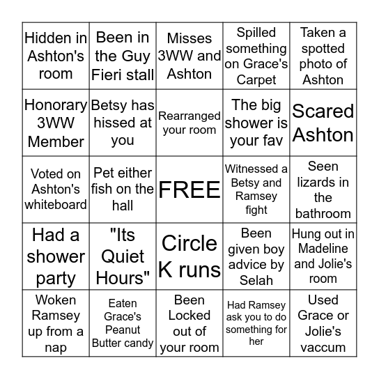 3WW Bingo Card