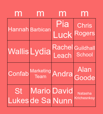 LSO Bingo! Bingo Card
