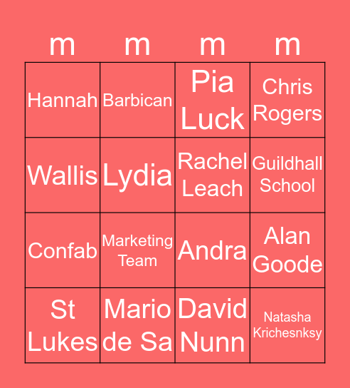 LSO Bingo! Bingo Card