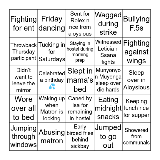 MACOS inside hostel😂😂 Bingo Card