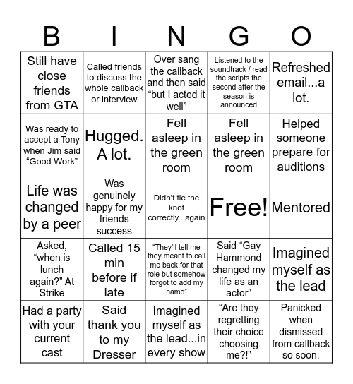 GTA BINGO FOR ALL Bingo Card