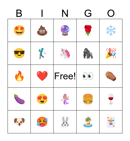 Lockdown Emoji Bingo Card