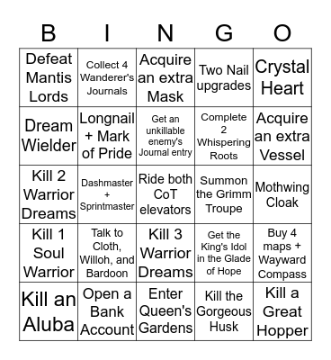 Custom HK Bingo Card