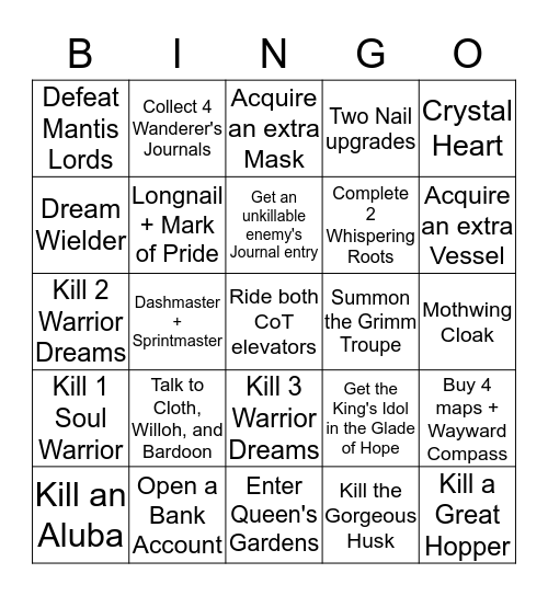 Custom HK Bingo Card