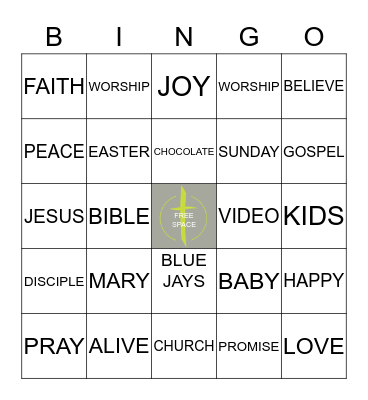 CB KIDS WORSHIP BINGO Card