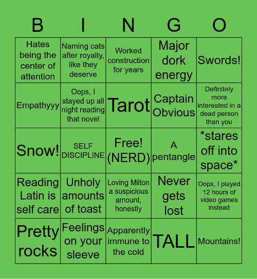 Nathan Bingo Card