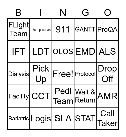 2020 Telecommunicator Week Bingo Card