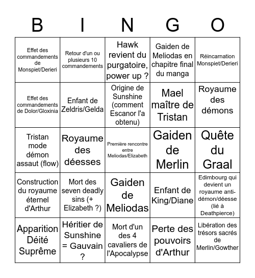 Suite de NNT Bingo Card