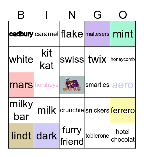 Chocolate Bingo Card