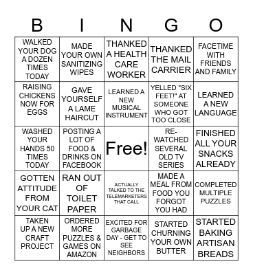 SOCIAL DISTANCING Bingo Card