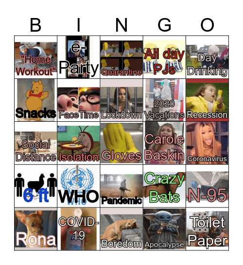 Village Easter/Coronavirus Bingo Card