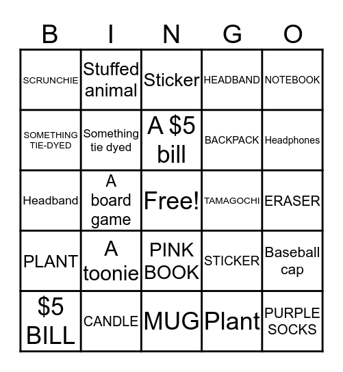 "What Can You See" Bingo Card