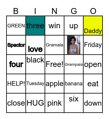 Family Bingo Card