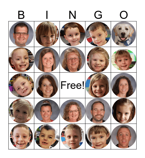 Kindergarten BINGO Card