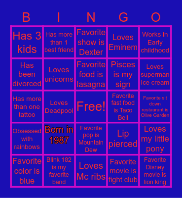 Are we alike? Bingo Card