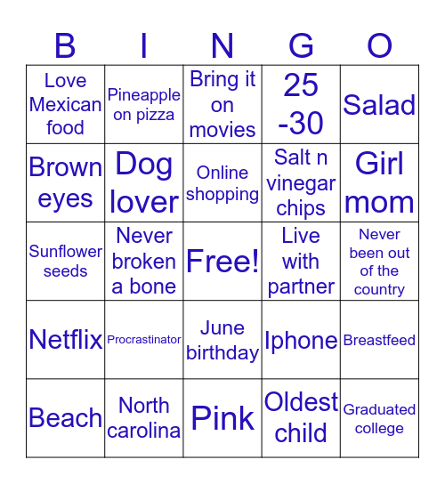 How alike are we? Bingo Card