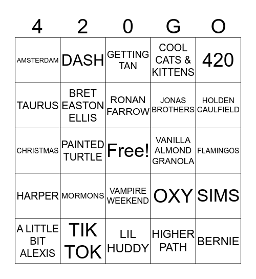 MARGOT BINGO Card