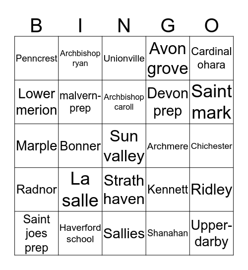 I’ve talked to boys from... Bingo Card