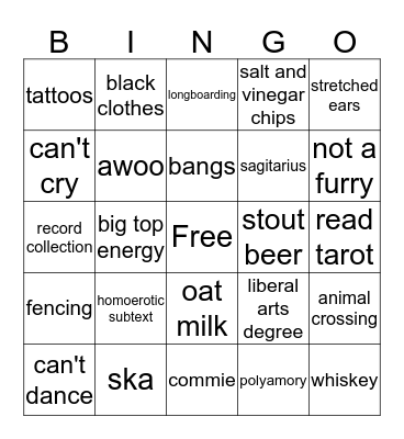 Stayce Bingo Card